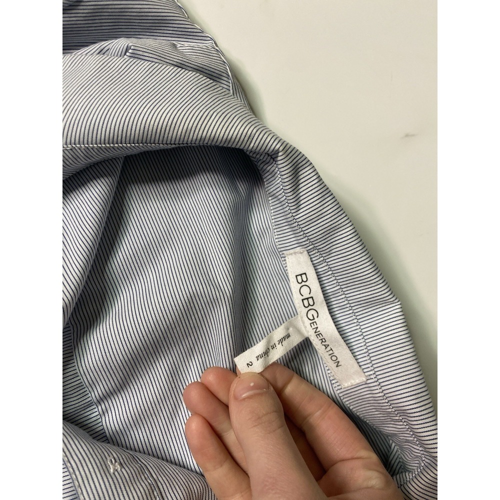 Bcbgeneration Pinstripe Button Front Collared Min… - image 8